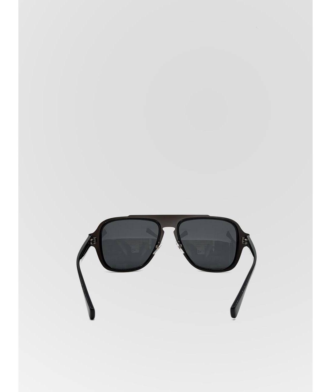 VERSACE Черные пластиковые солнцезащитные очки, фото 2