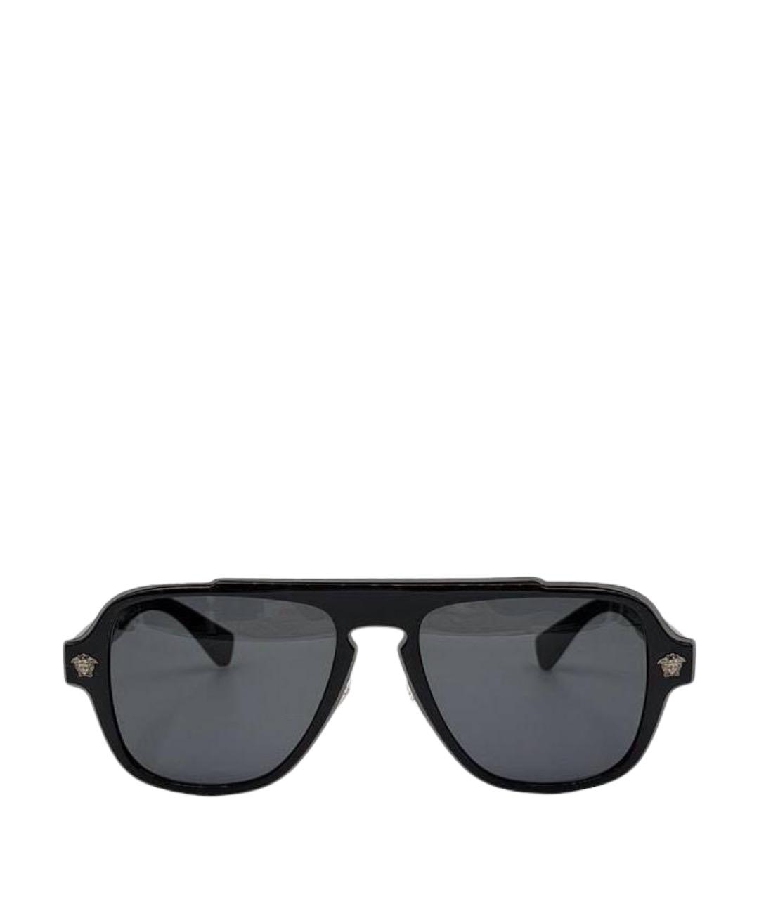 VERSACE Черные пластиковые солнцезащитные очки, фото 1