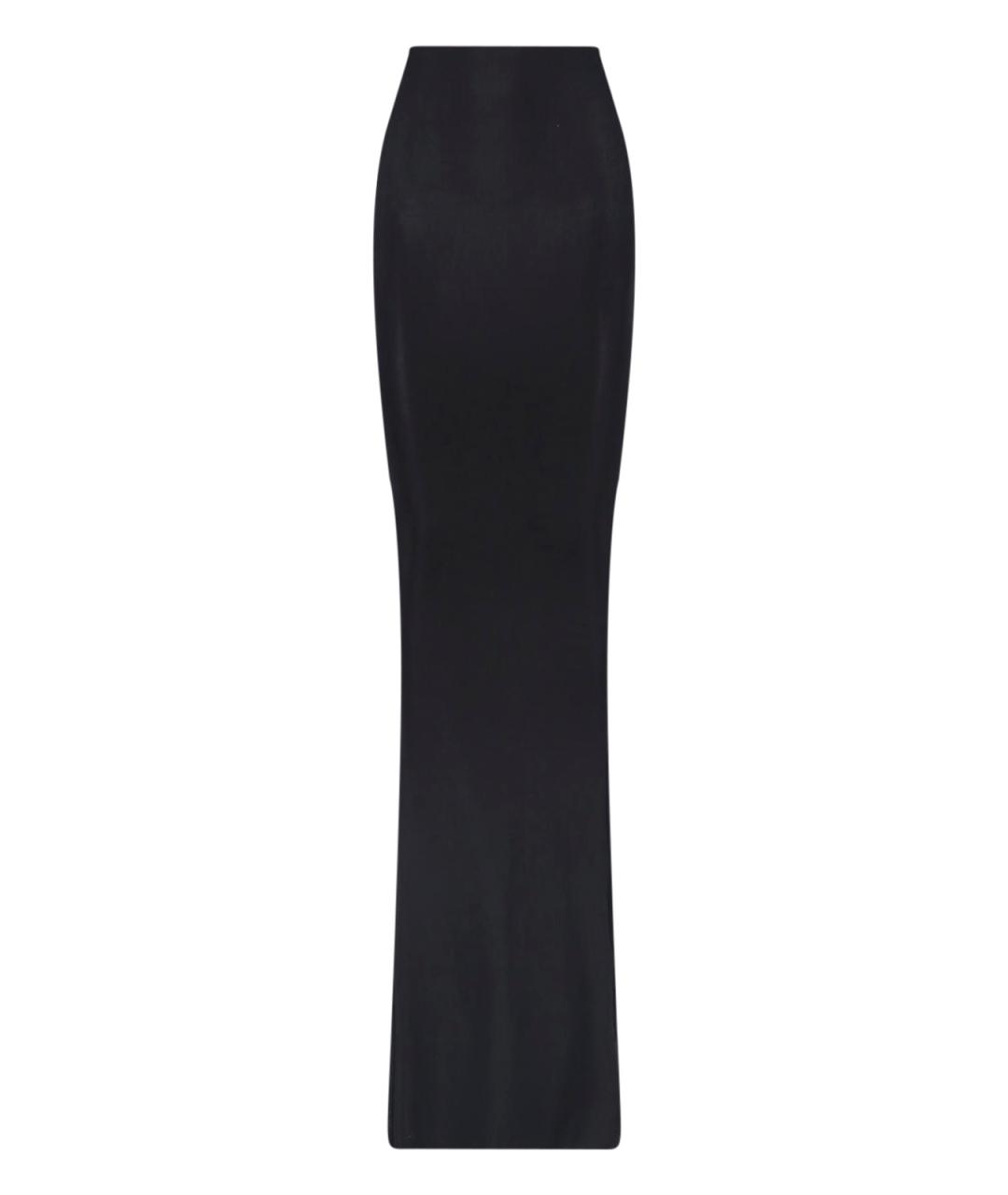 RICK OWENS Черная вискозная юбка макси, фото 1