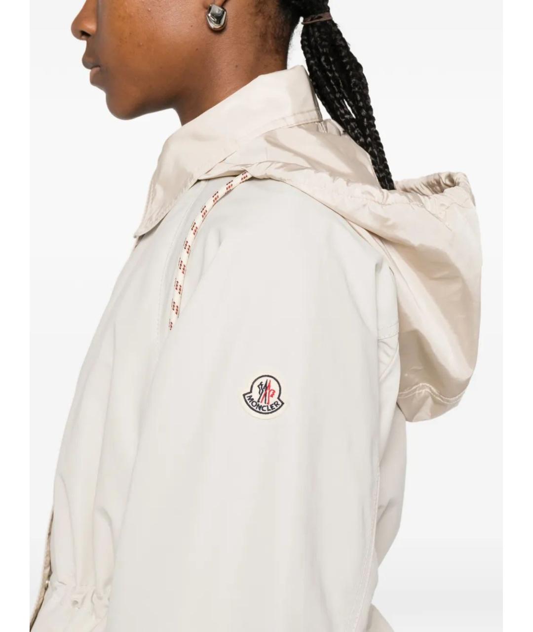 MONCLER Бежевая полиамидовая куртка, фото 5