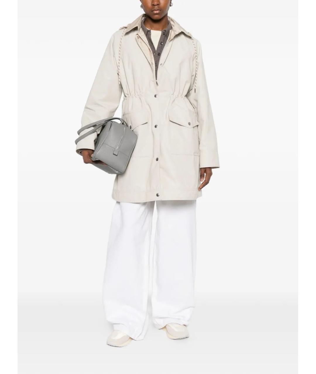 MONCLER Бежевая полиамидовая куртка, фото 2