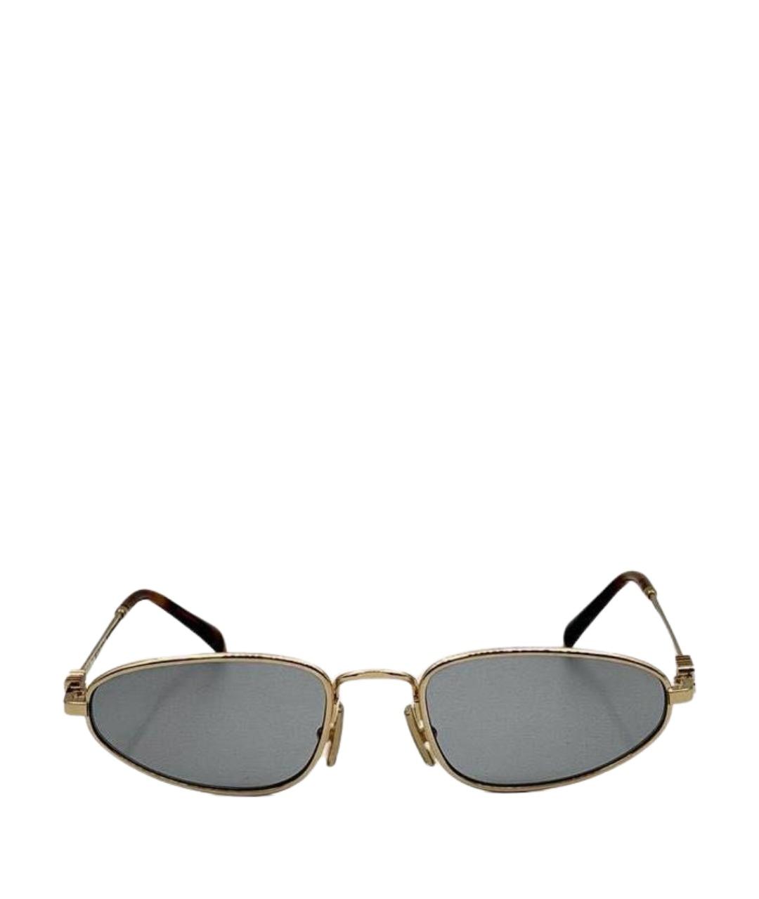 MIU MIU Золотые металлические солнцезащитные очки, фото 1