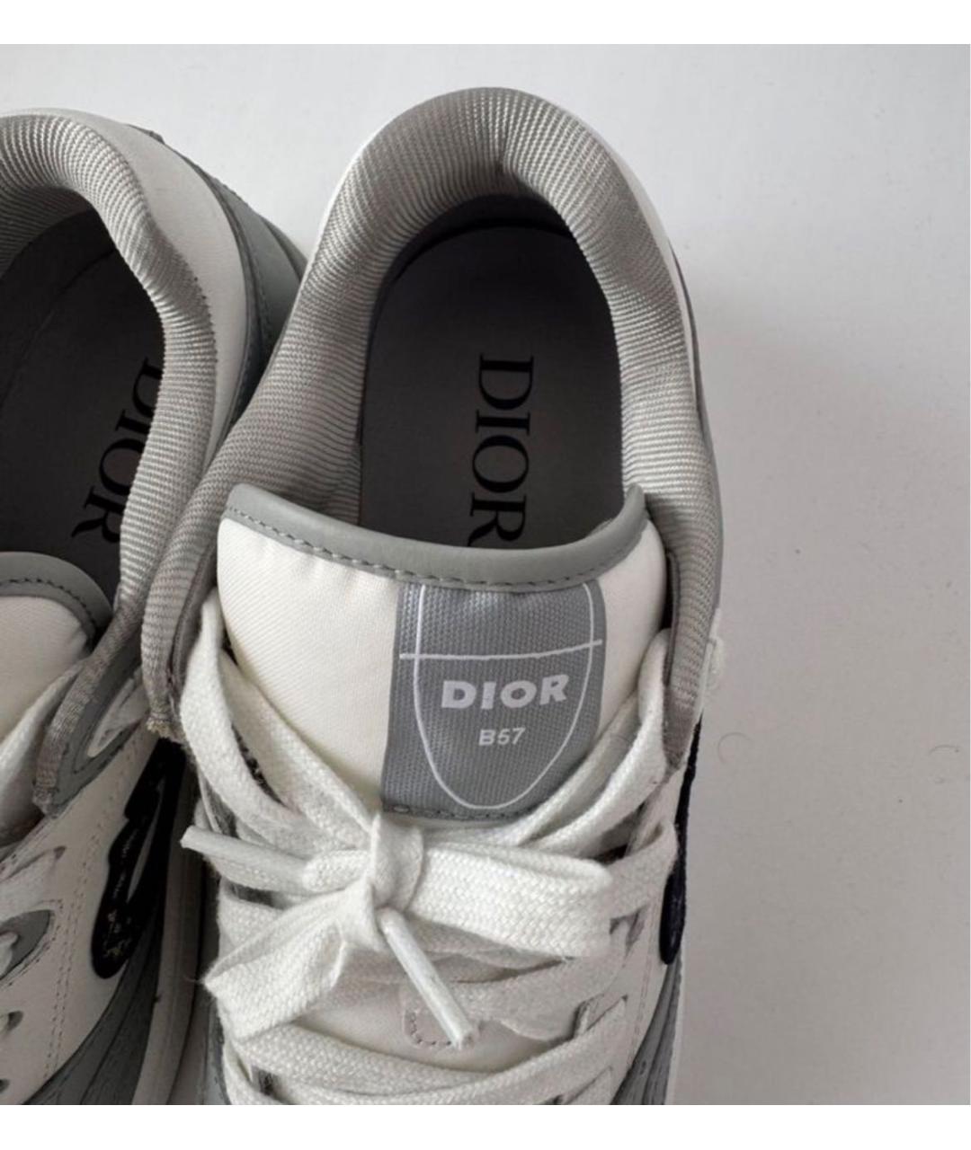 CHRISTIAN DIOR Серые кожаные низкие кроссовки / кеды, фото 4