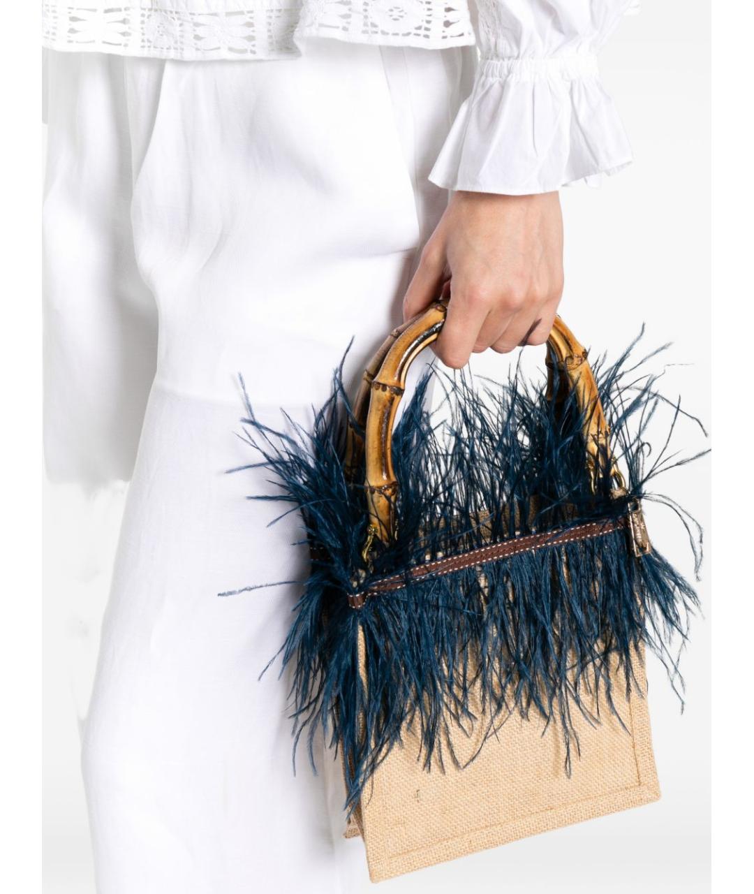 LA MILANESA Синяя сумка с короткими ручками, фото 3