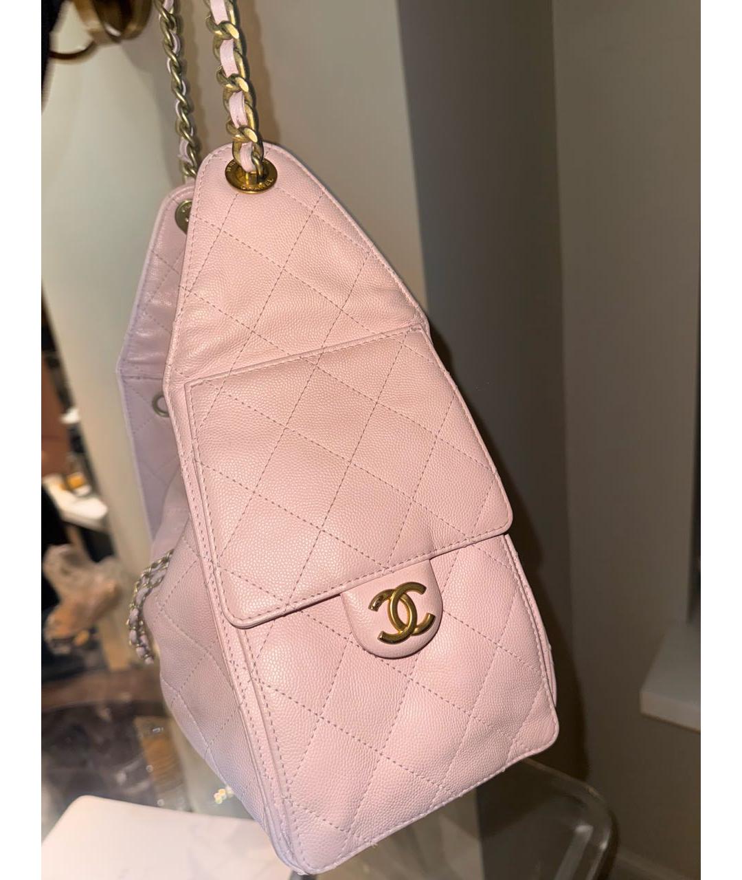 CHANEL Розовая кожаная сумка через плечо, фото 2
