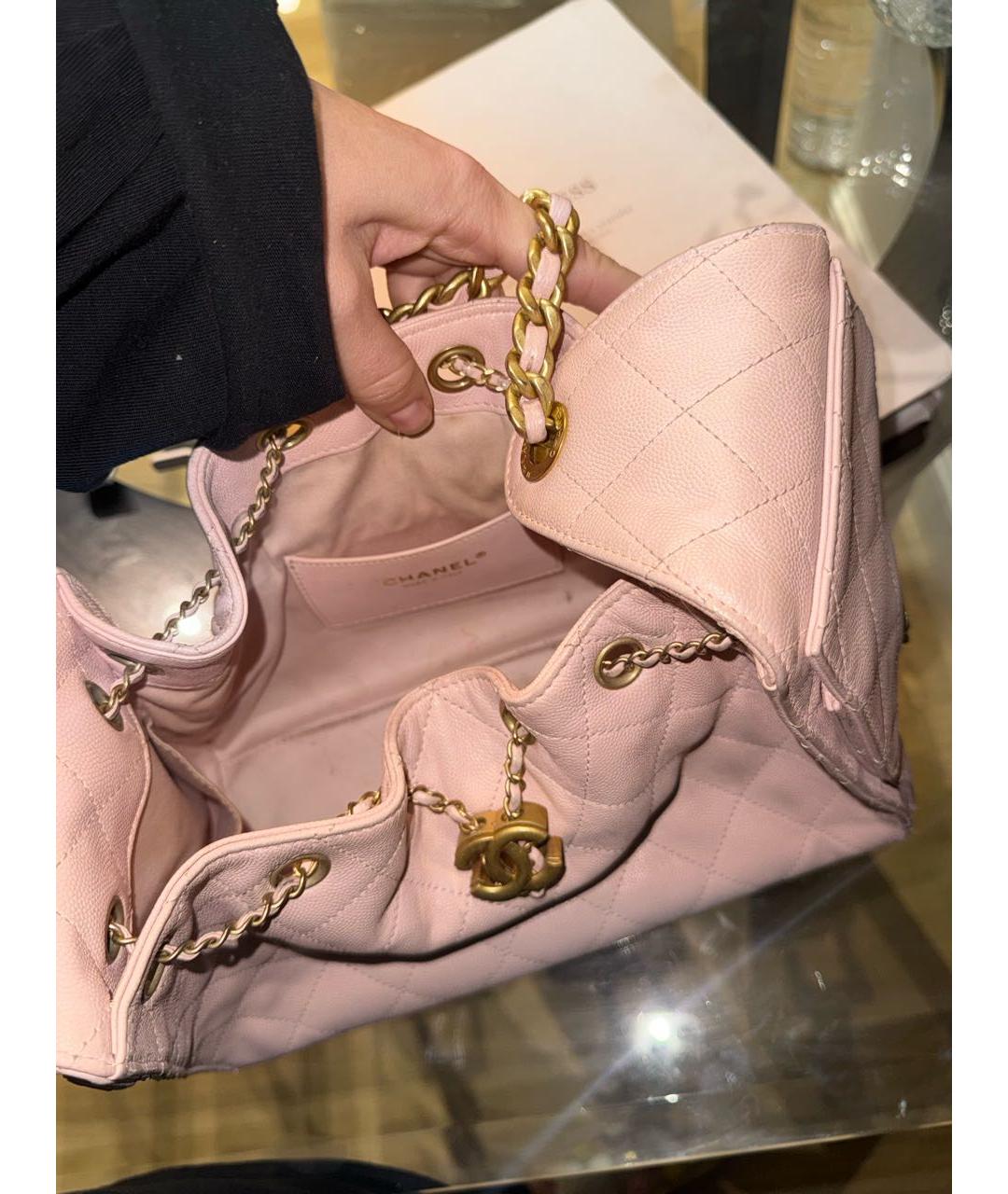 CHANEL Розовая кожаная сумка через плечо, фото 4