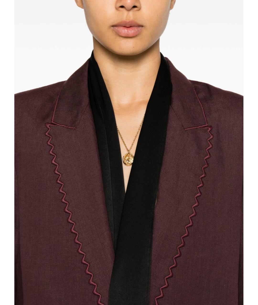 FORTE FORTE Коричневый льняной жакет/пиджак, фото 5