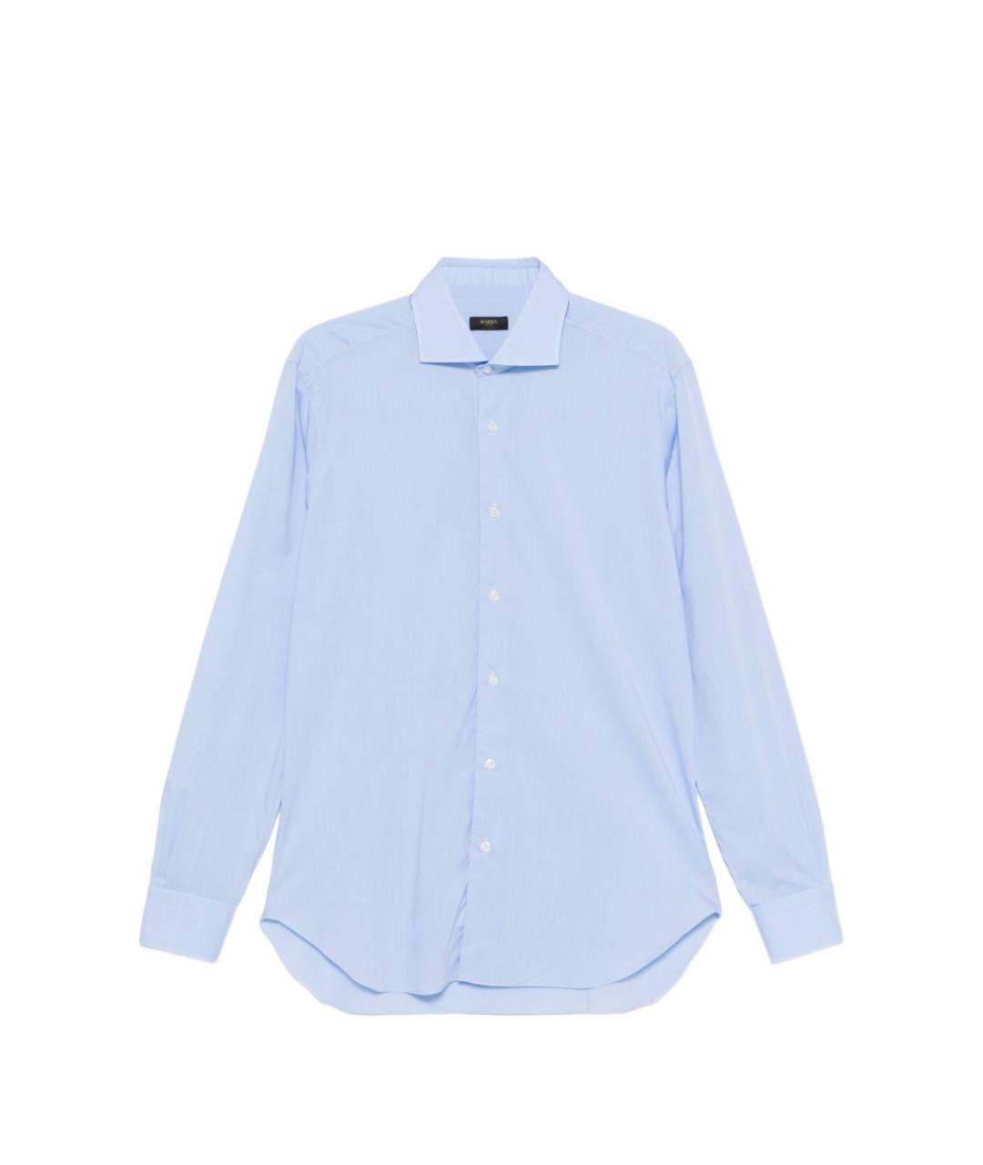 BARBA Голубая хлопковая классическая рубашка, фото 1