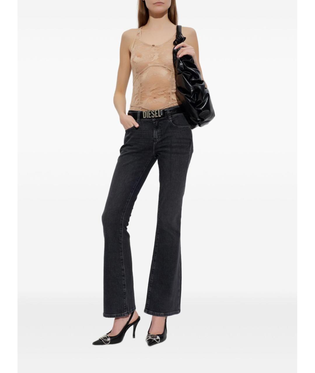 DIESEL Антрацитовые хлопковые джинсы клеш, фото 2
