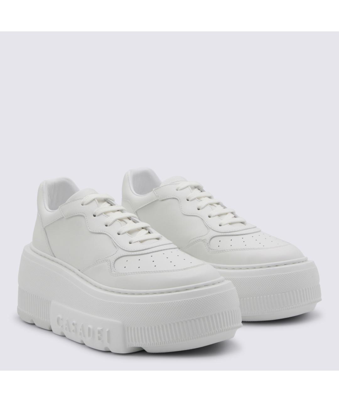 CASADEI Белые кожаные кроссовки, фото 4