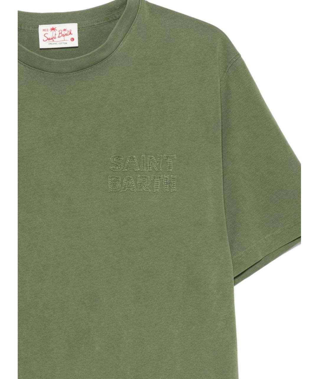 MC2 SAINT BARTH Зеленая хлопковая футболка, фото 3