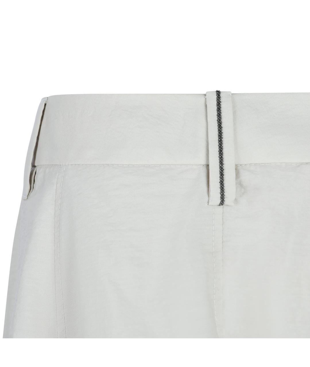 BRUNELLO CUCINELLI Серая хлопковая юбка миди, фото 4