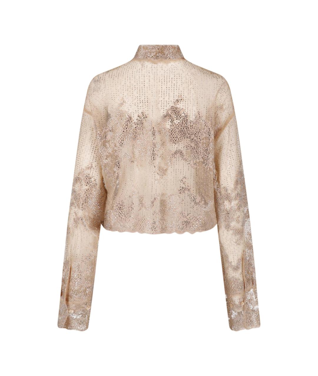 ERMANNO SCERVINO Бежевая полиэстеровая рубашка, фото 2