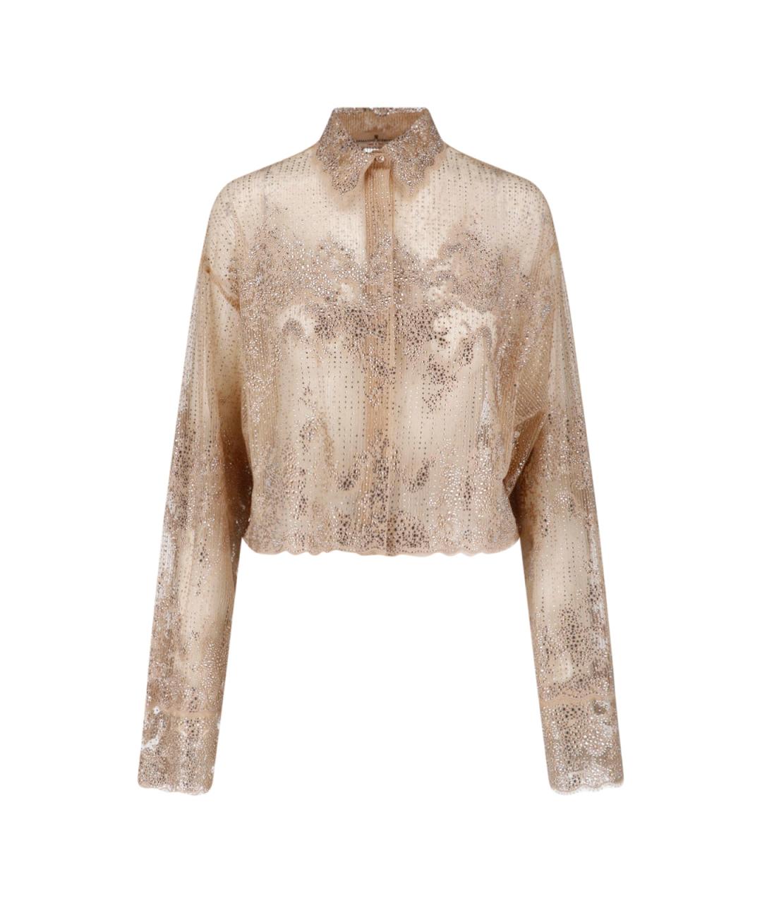 ERMANNO SCERVINO Бежевая полиэстеровая рубашка, фото 1