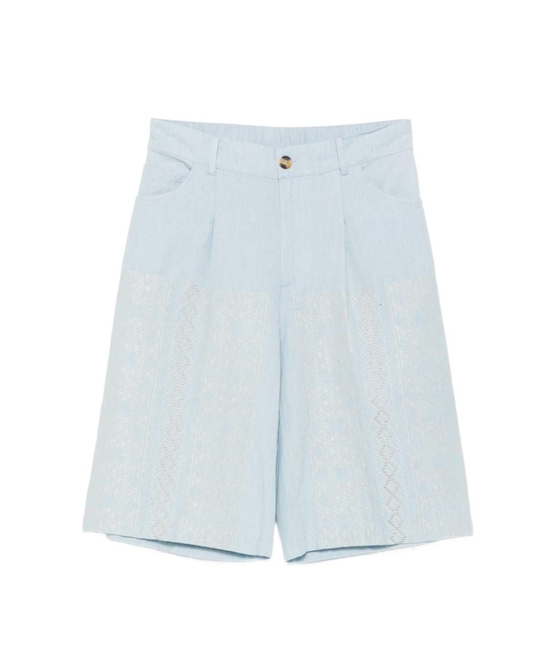 SEMICOUTURE Голубые хлопковые шорты, фото 1