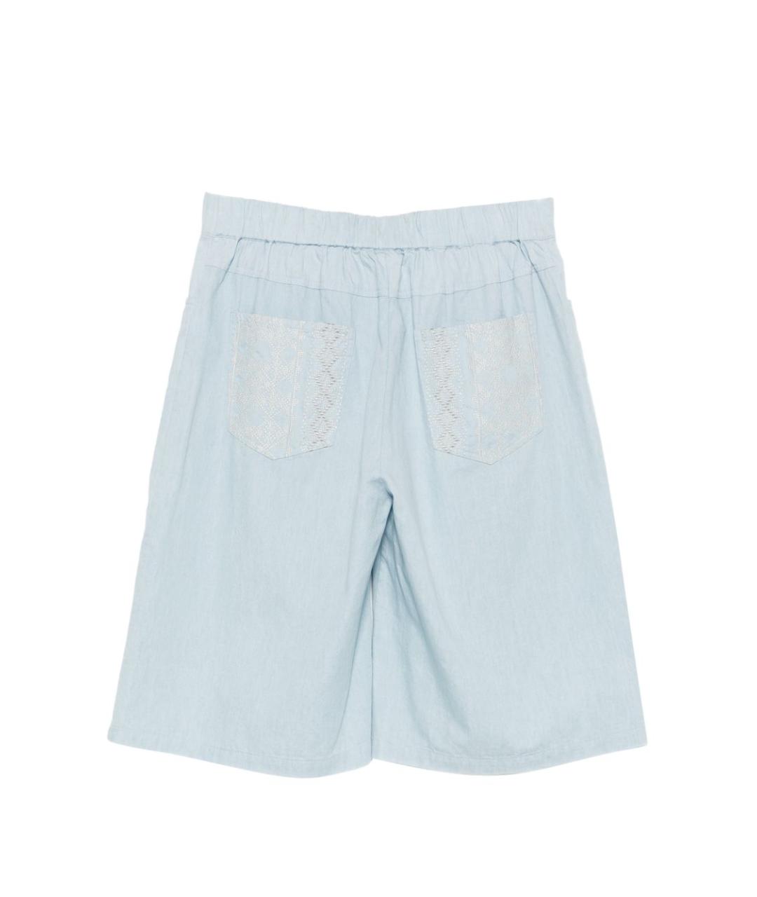 SEMICOUTURE Голубые хлопковые шорты, фото 2