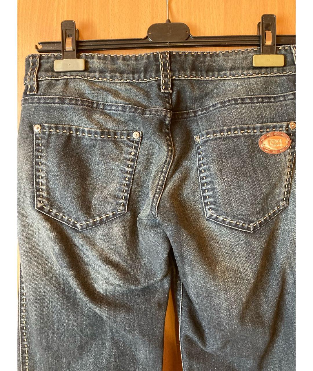 FENDI Темно-синие хлопко-эластановые джинсы клеш, фото 5