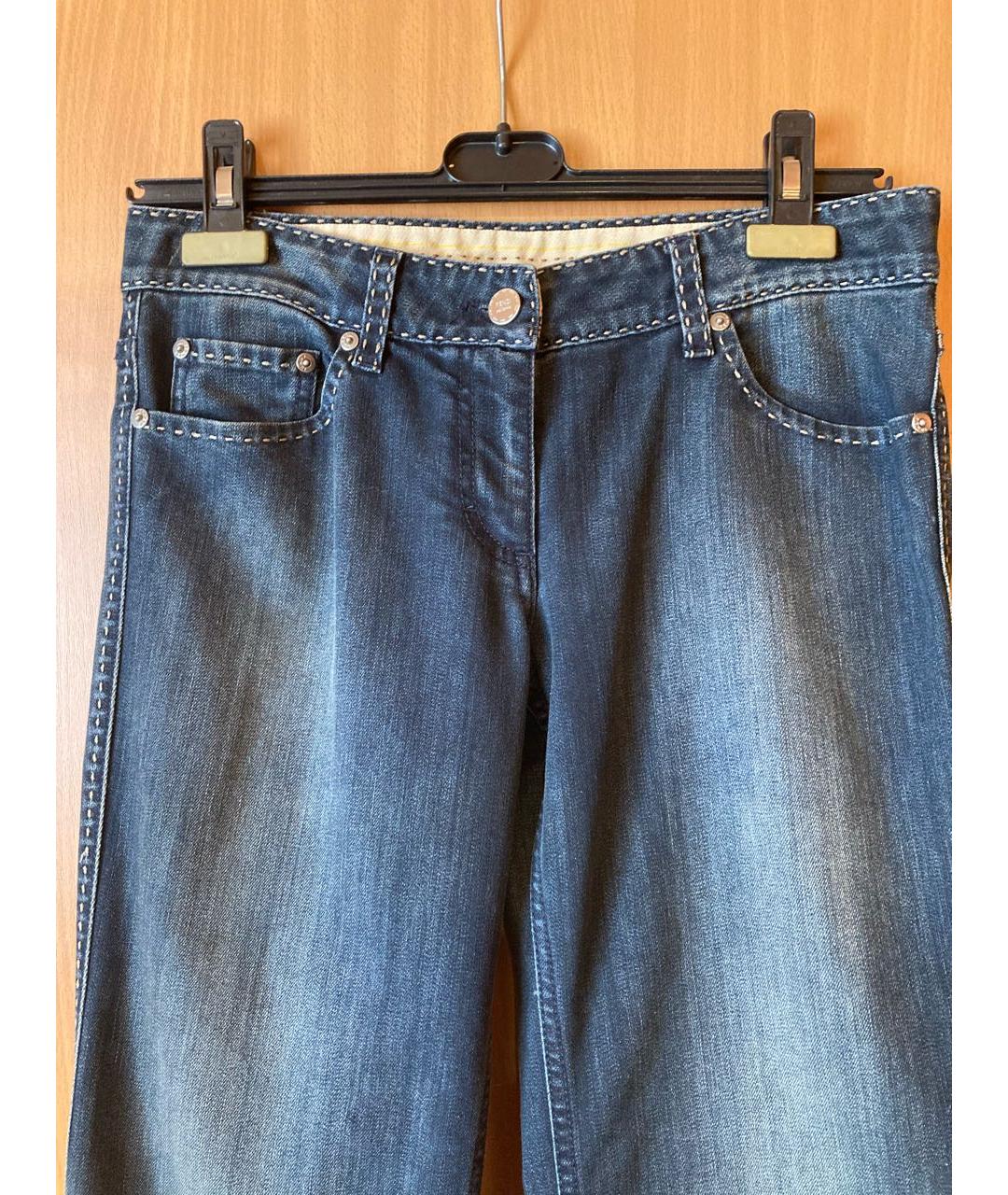 FENDI Темно-синие хлопко-эластановые джинсы клеш, фото 6