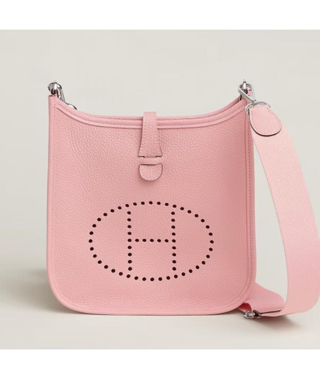 HERMES Розовая кожаная сумка через плечо, фото 5