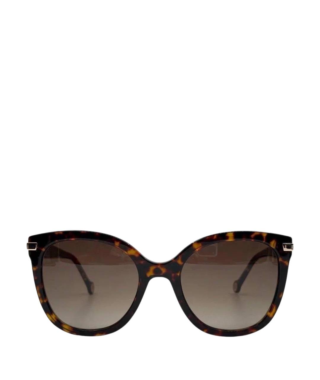 CAROLINA HERRERA Коричневые пластиковые солнцезащитные очки, фото 1