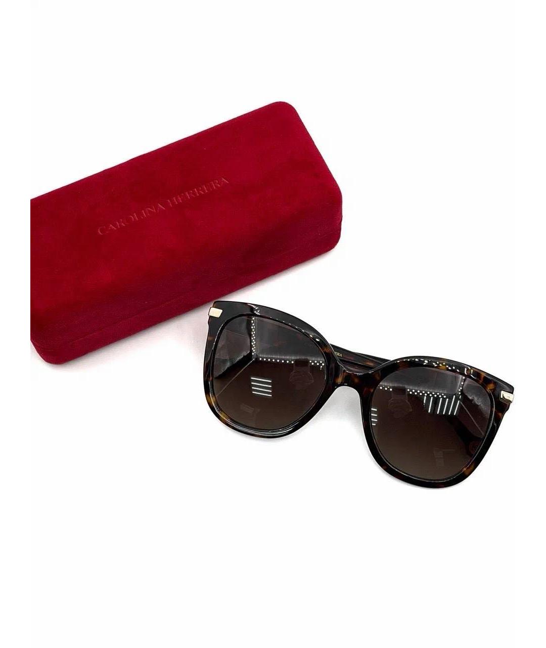 CAROLINA HERRERA Коричневые пластиковые солнцезащитные очки, фото 5