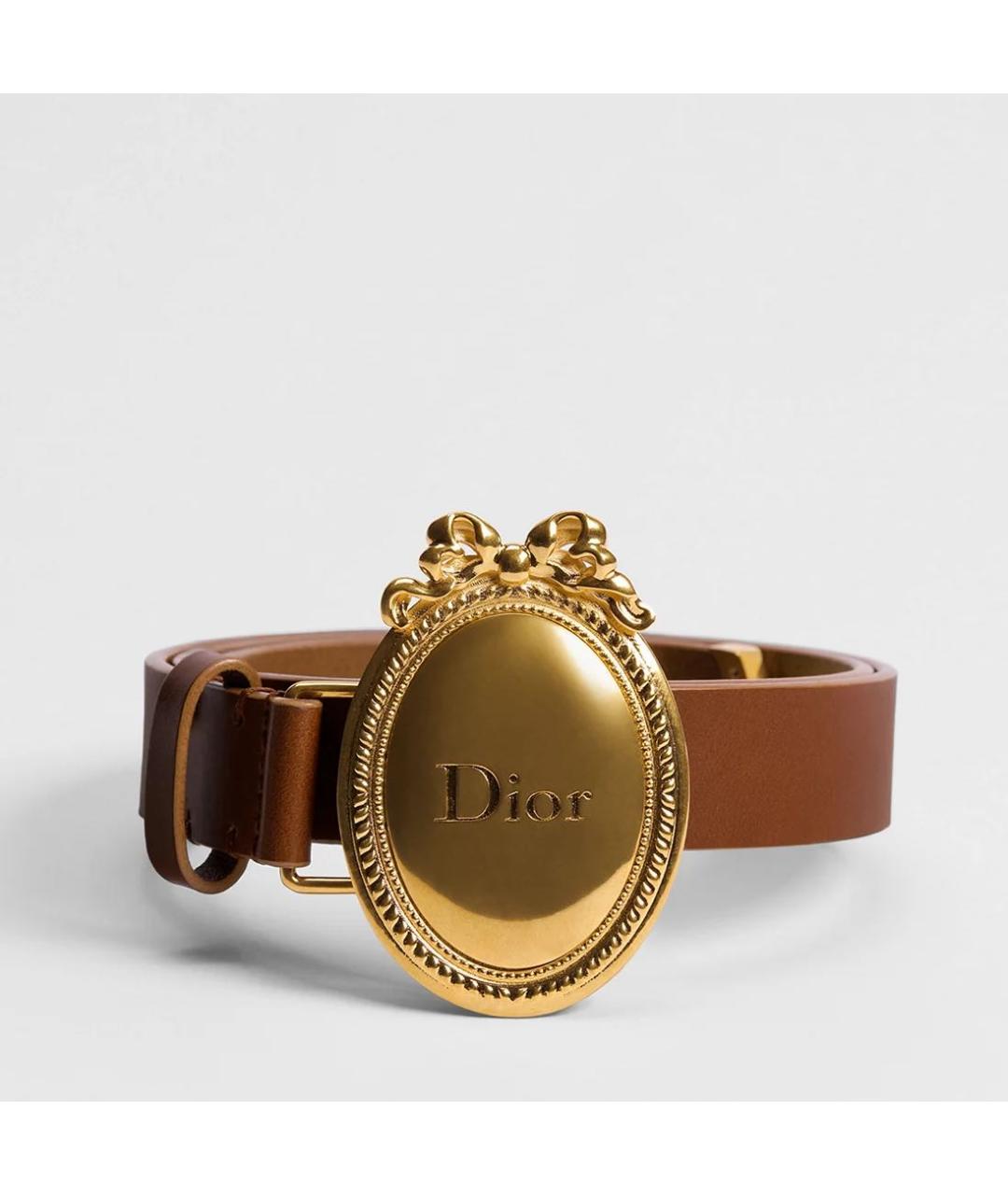 CHRISTIAN DIOR Коричневый кожаный ремень, фото 4