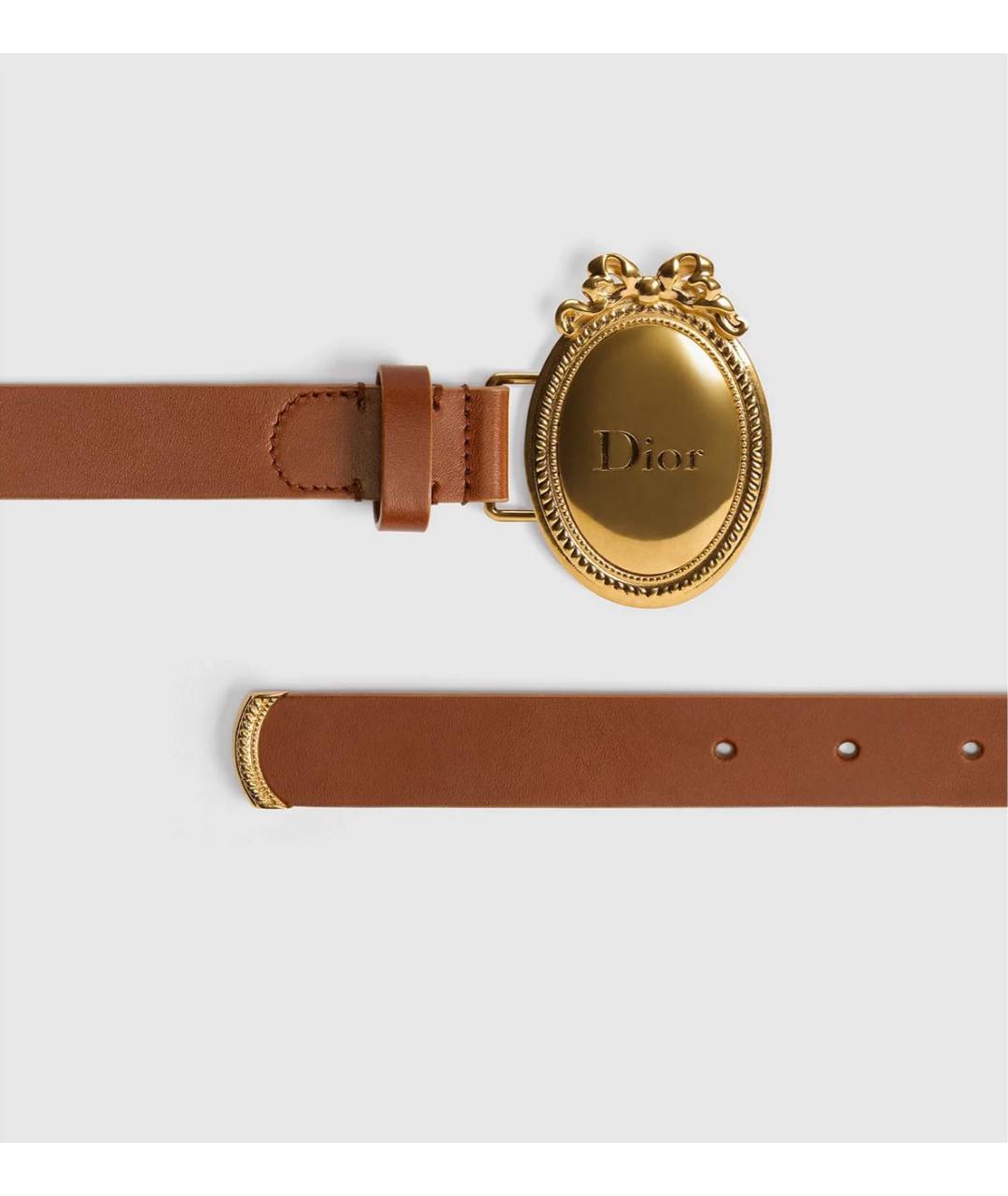 CHRISTIAN DIOR Коричневый кожаный ремень, фото 3