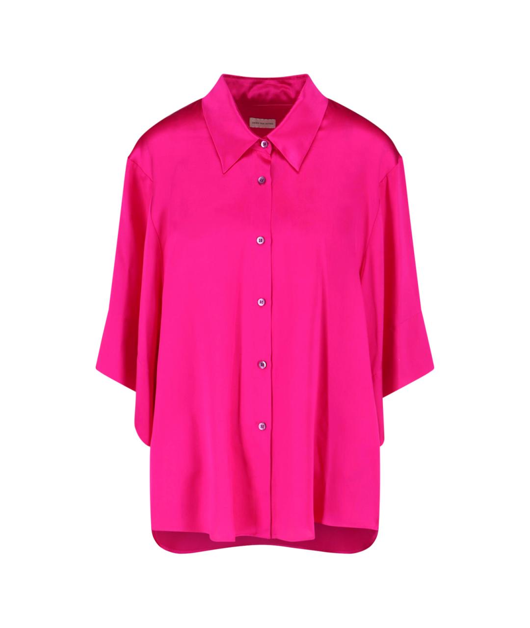 DRIES VAN NOTEN Розовая шелковая рубашка, фото 1