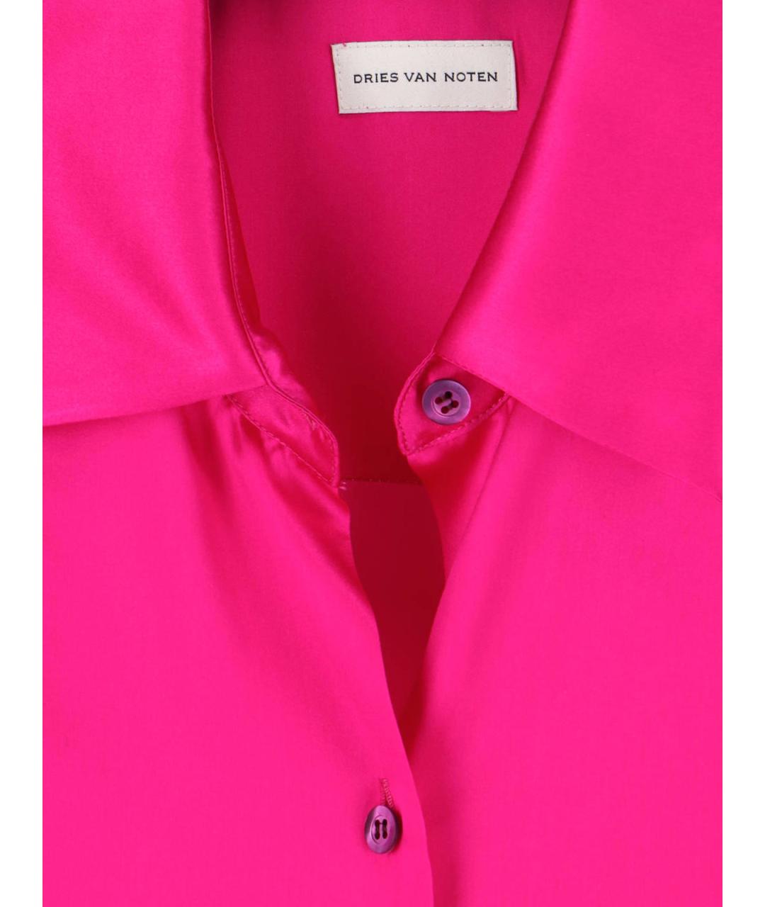 DRIES VAN NOTEN Розовая шелковая рубашка, фото 3