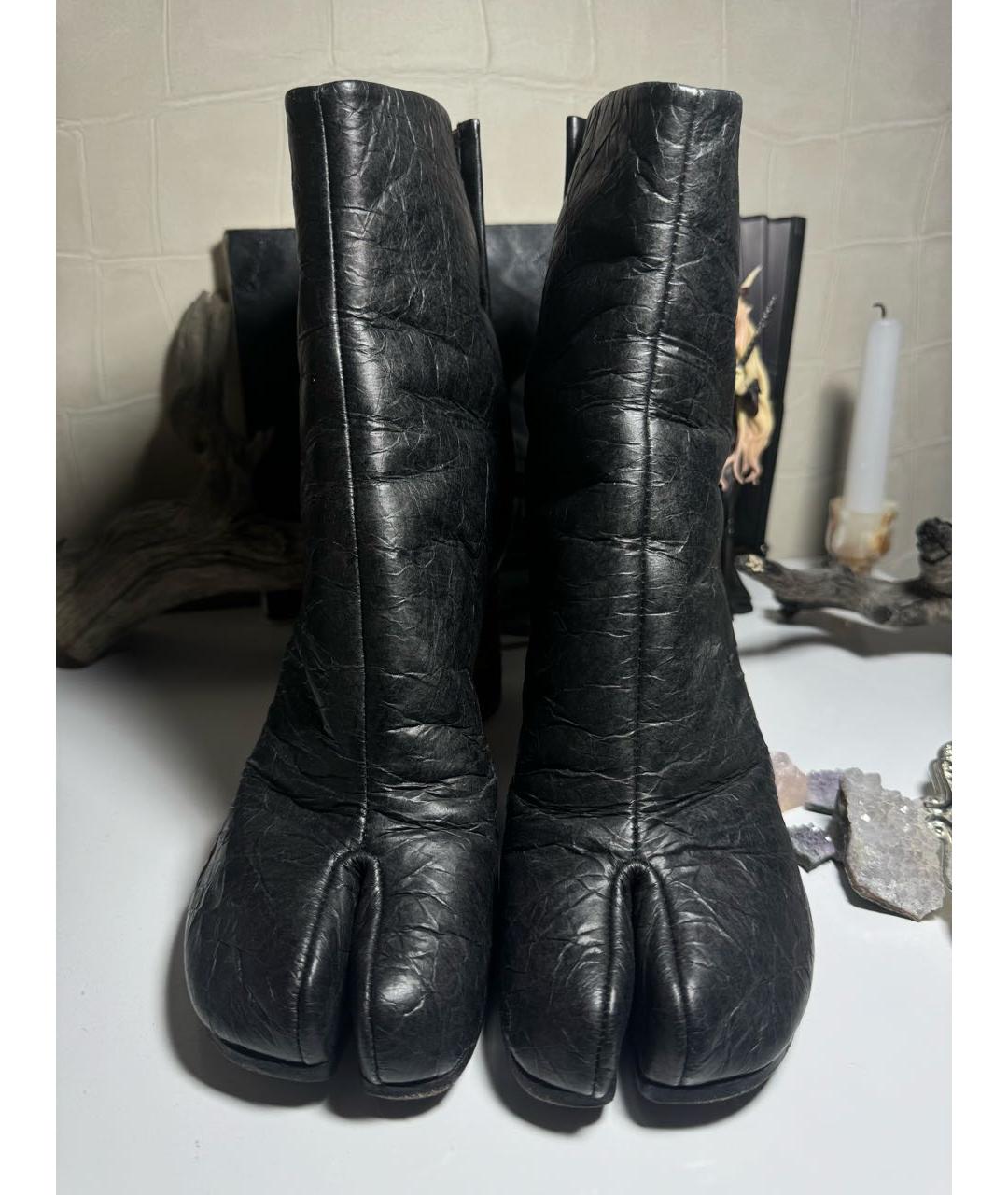 MAISON MARGIELA Черные кожаные ботильоны, фото 2