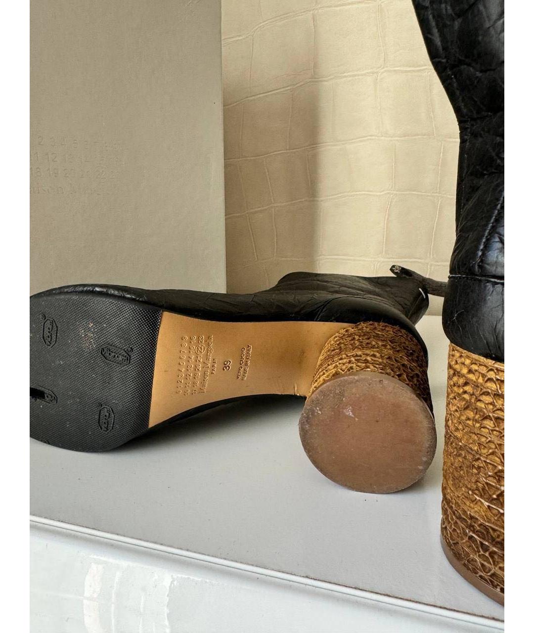 MAISON MARGIELA Черные кожаные ботильоны, фото 5