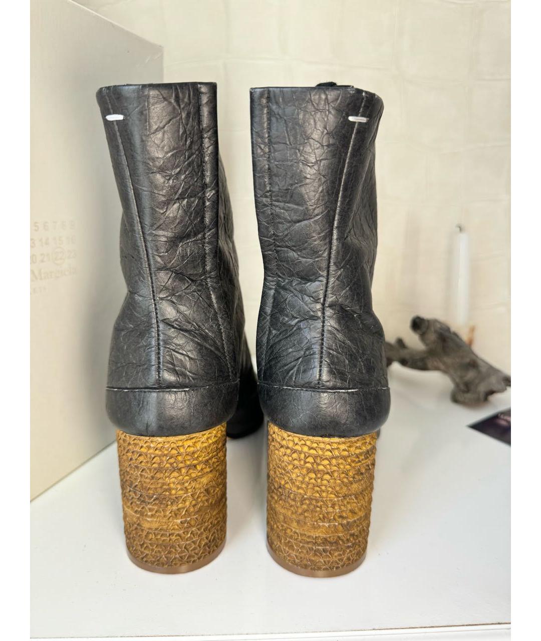 MAISON MARGIELA Черные кожаные ботильоны, фото 4