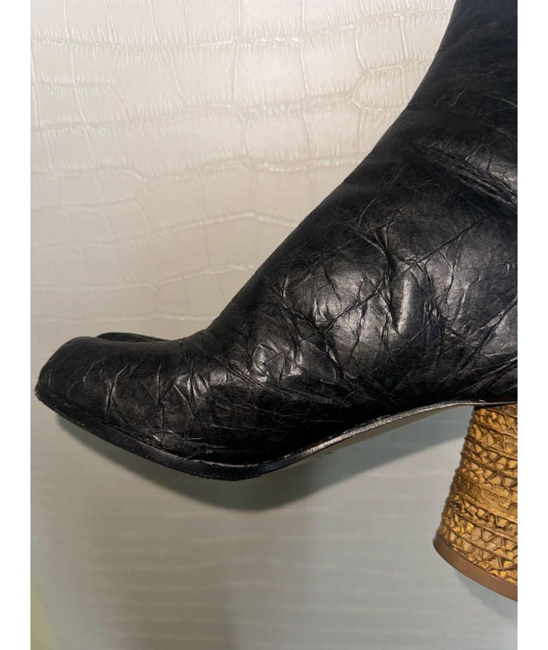 MAISON MARGIELA Черные кожаные ботильоны, фото 8