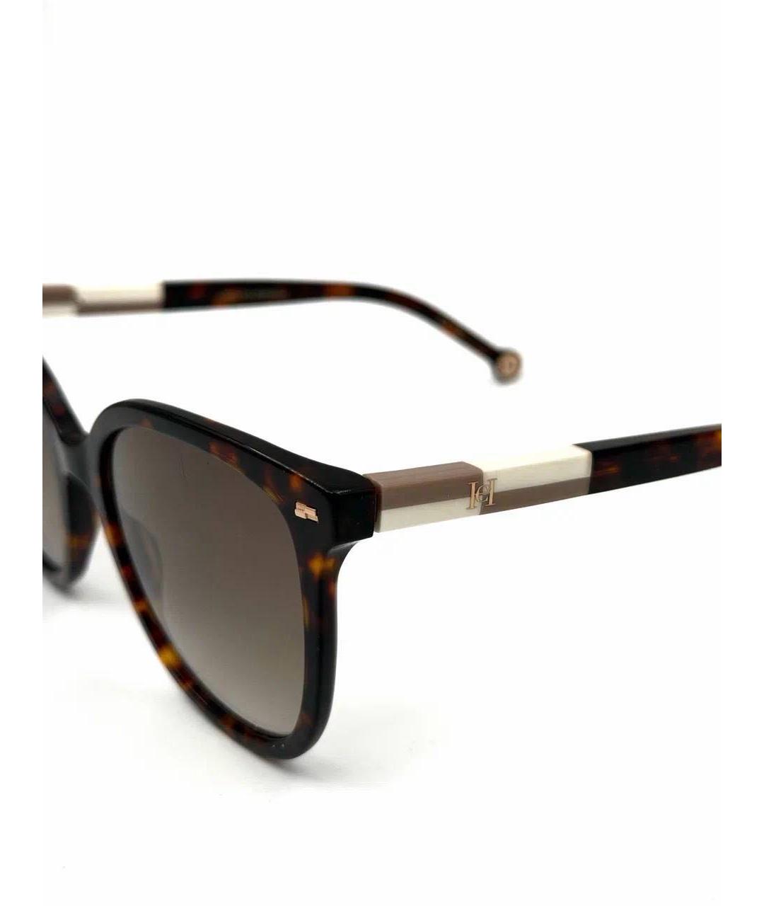 CAROLINA HERRERA Коричневые пластиковые солнцезащитные очки, фото 3