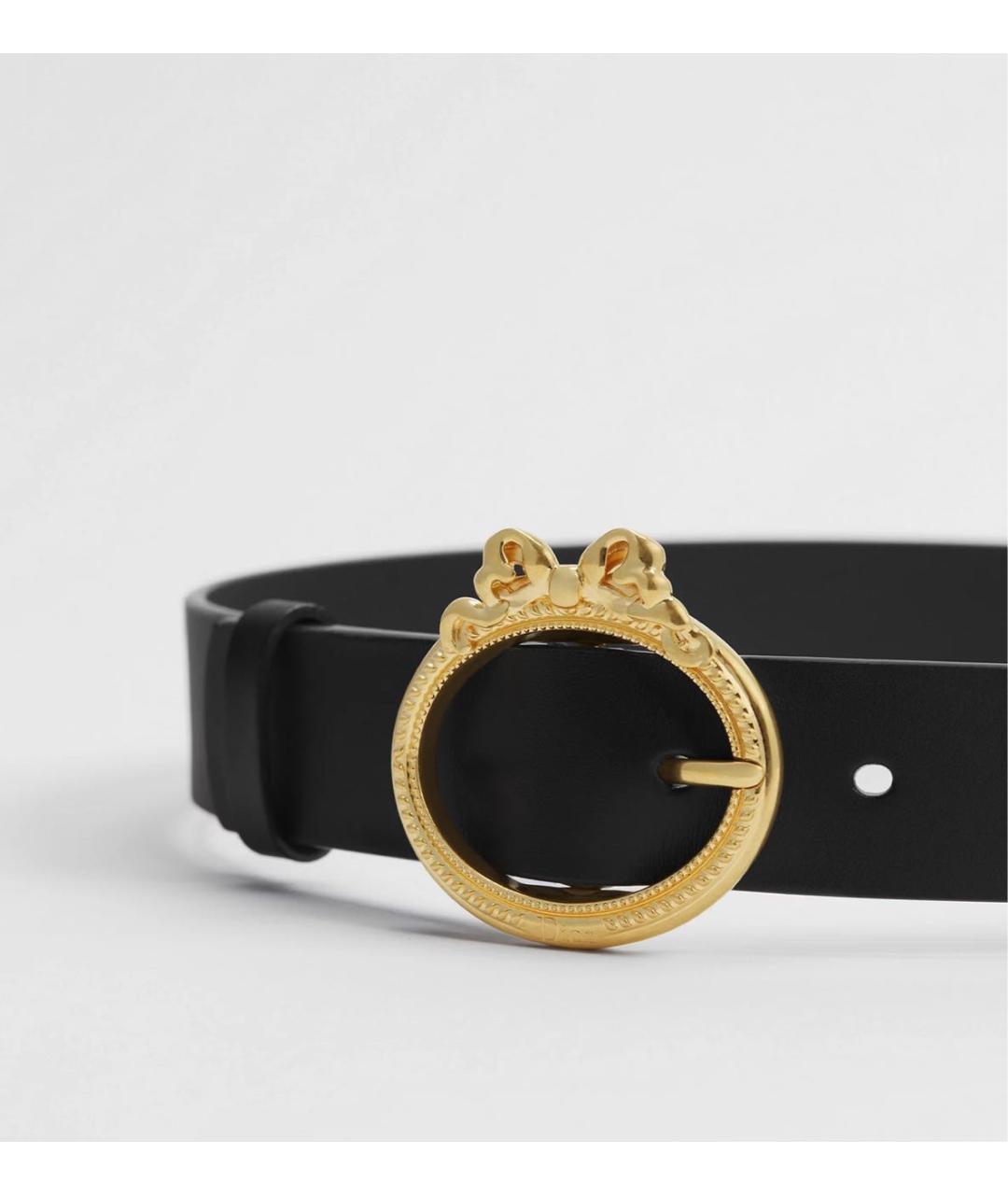 CHRISTIAN DIOR Черный кожаный ремень, фото 3