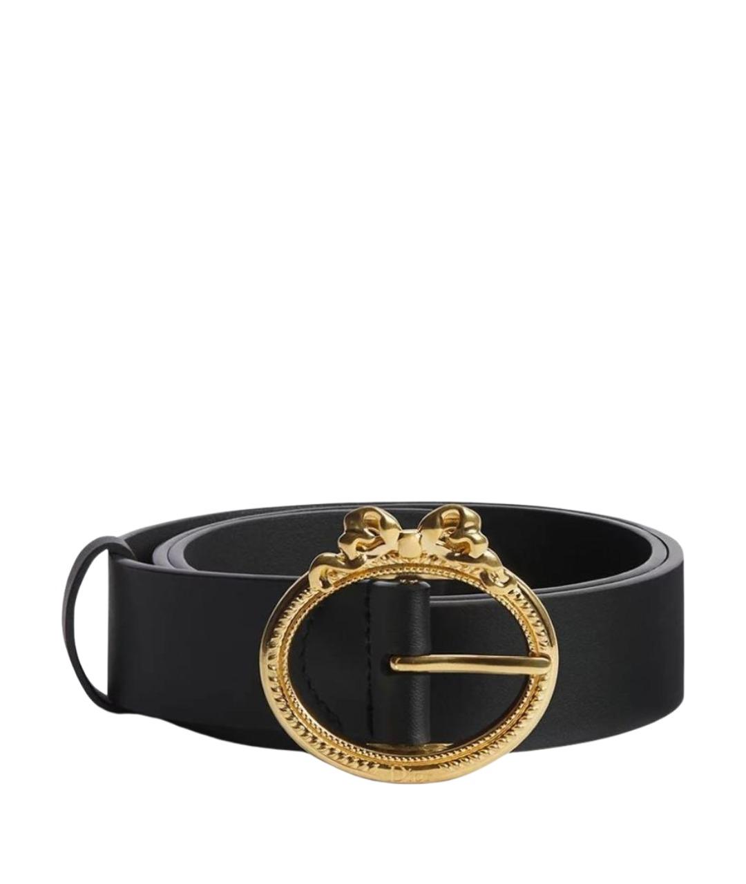 CHRISTIAN DIOR Черный кожаный ремень, фото 1