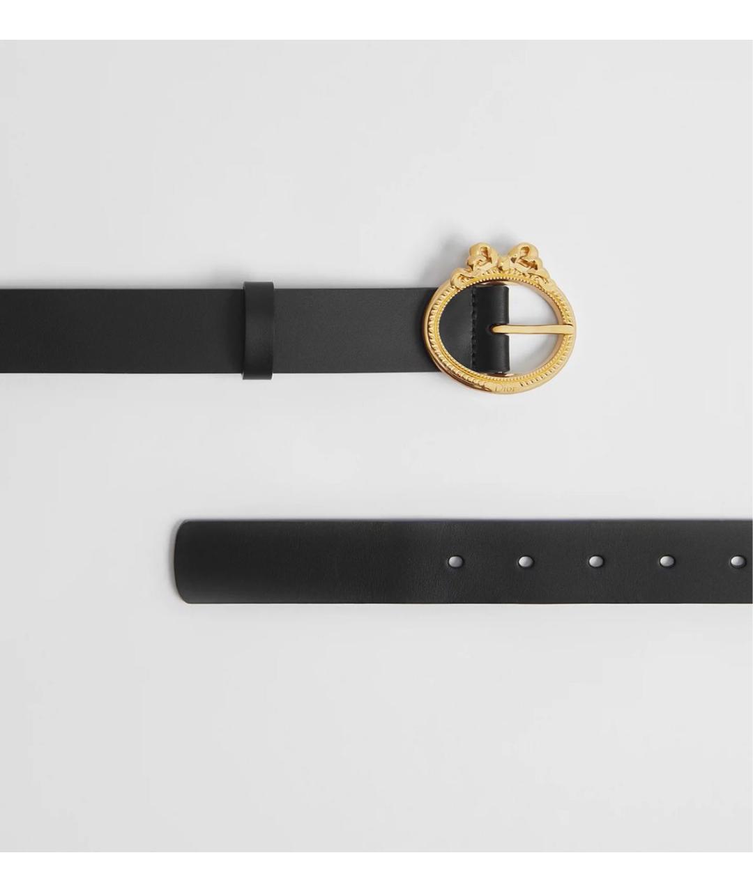 CHRISTIAN DIOR Черный кожаный ремень, фото 2
