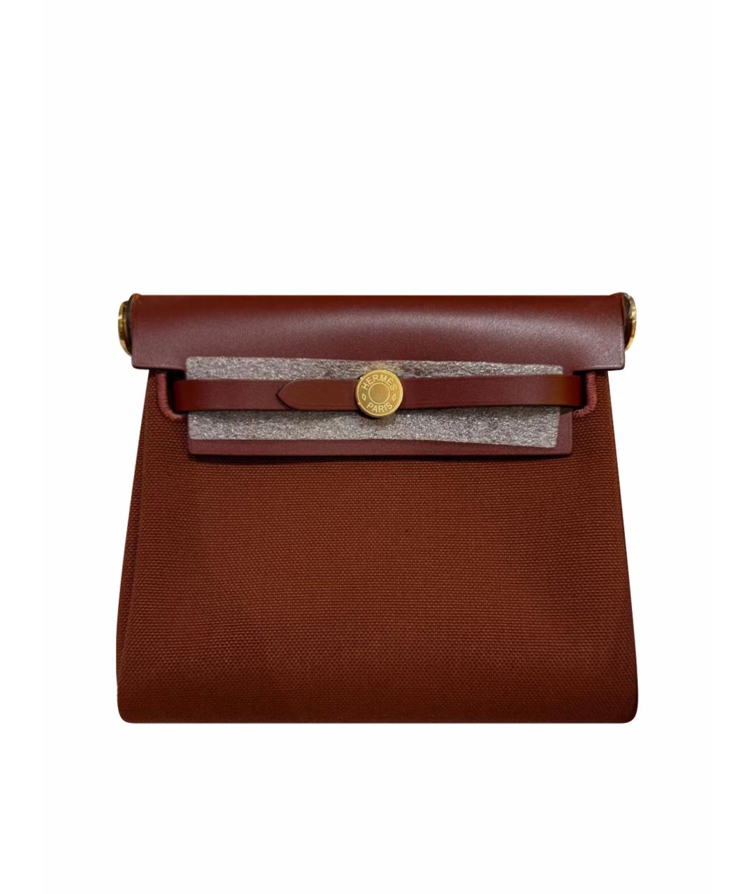 HERMES Бордовая тканевая сумка через плечо, фото 1