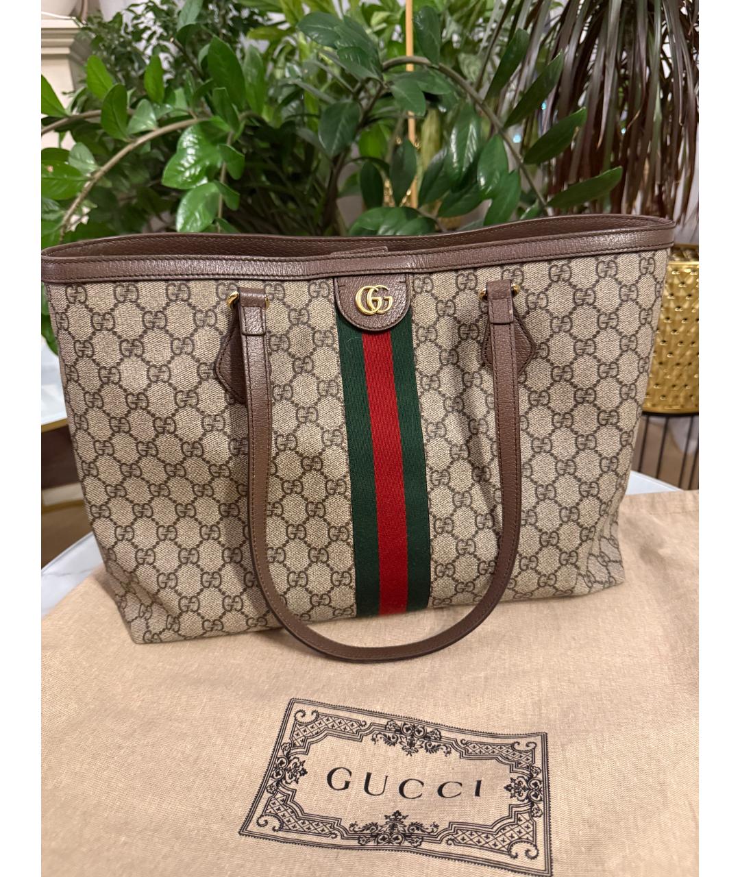 GUCCI Бежевая сумка тоут, фото 8