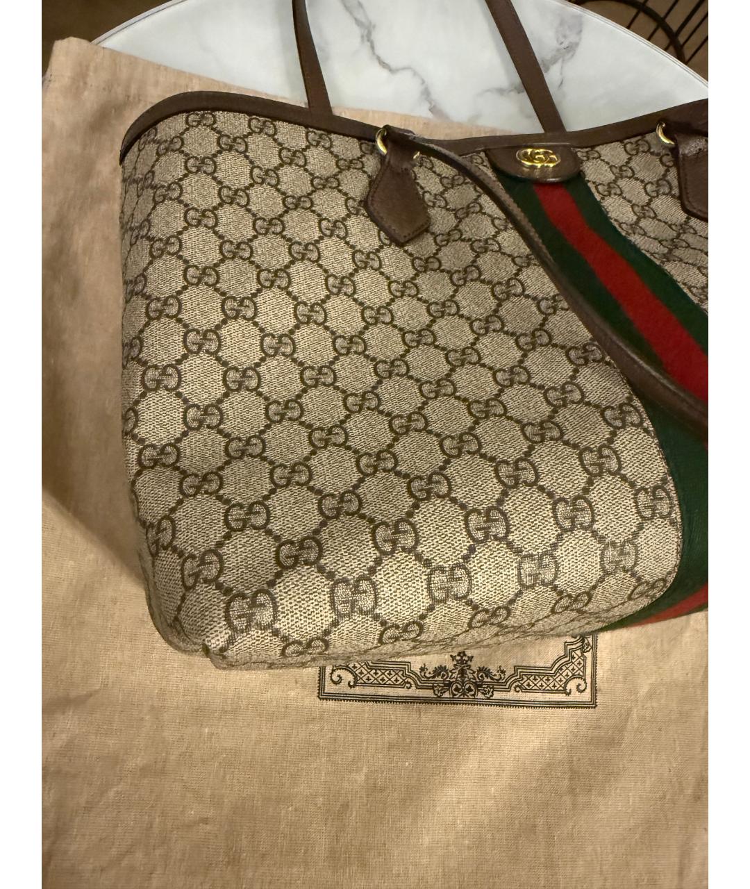 GUCCI Бежевая сумка тоут, фото 2
