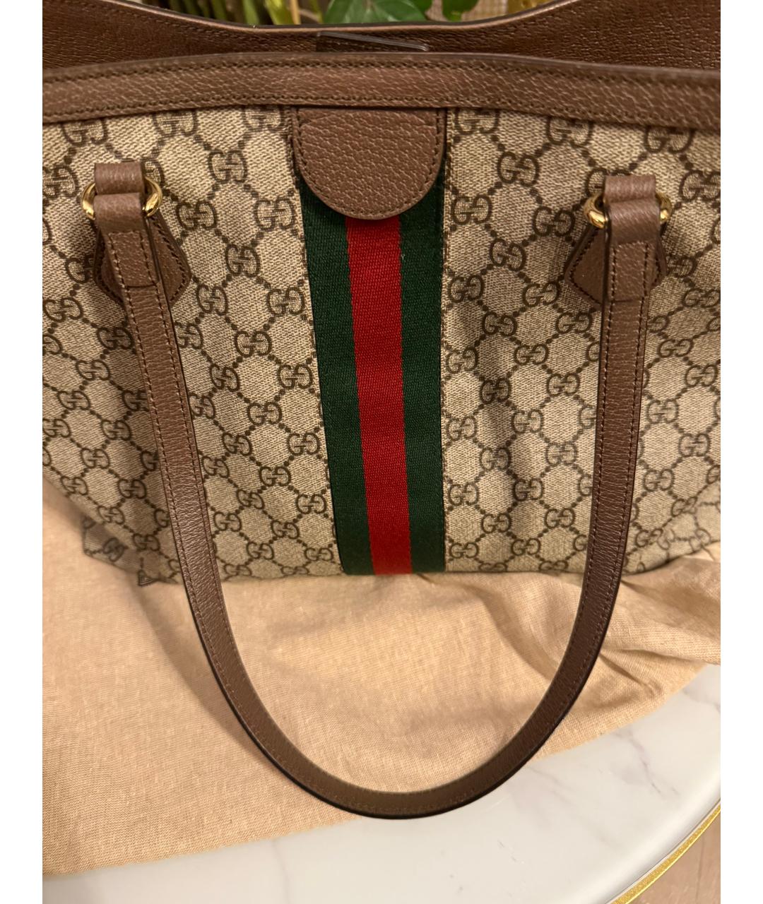 GUCCI Бежевая сумка тоут, фото 6
