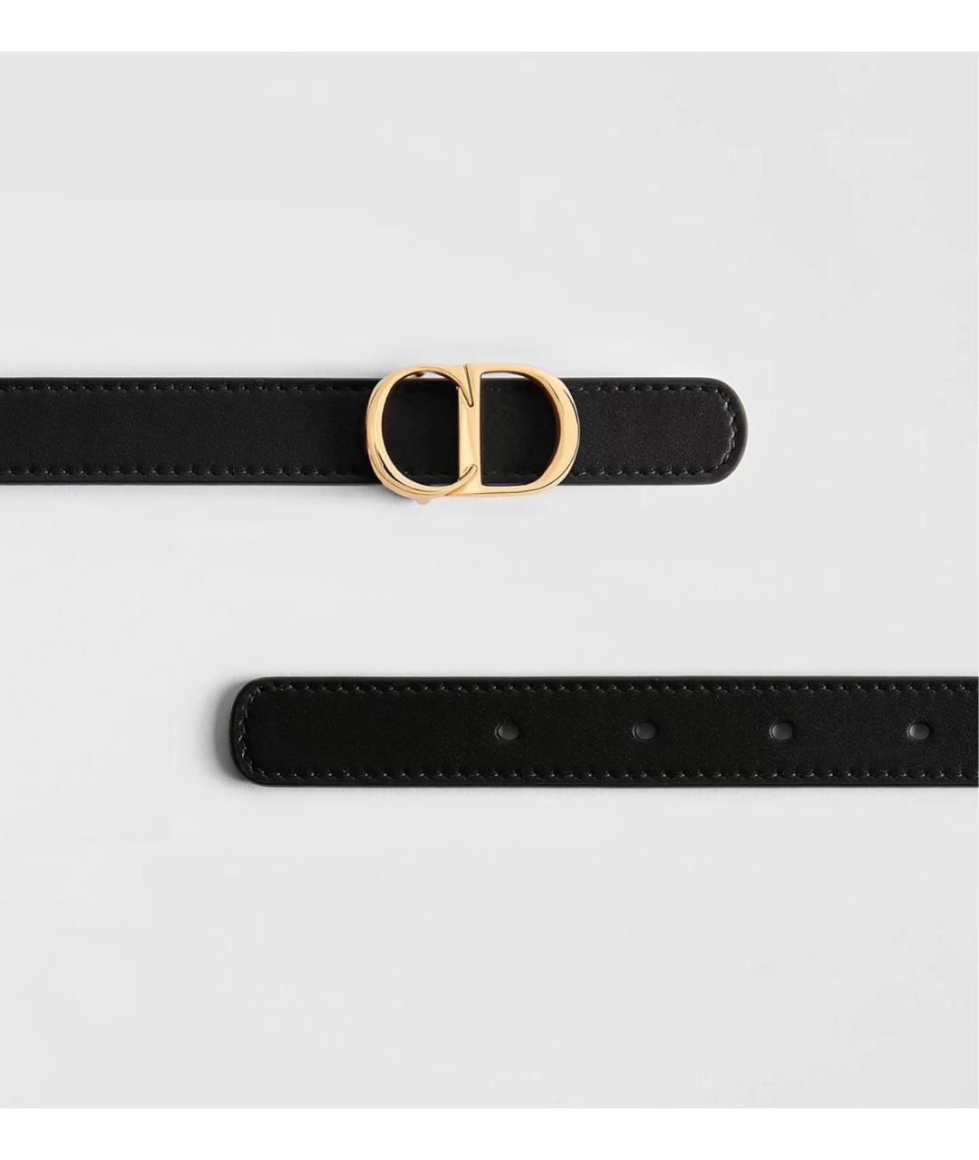 CHRISTIAN DIOR Черный кожаный ремень, фото 2
