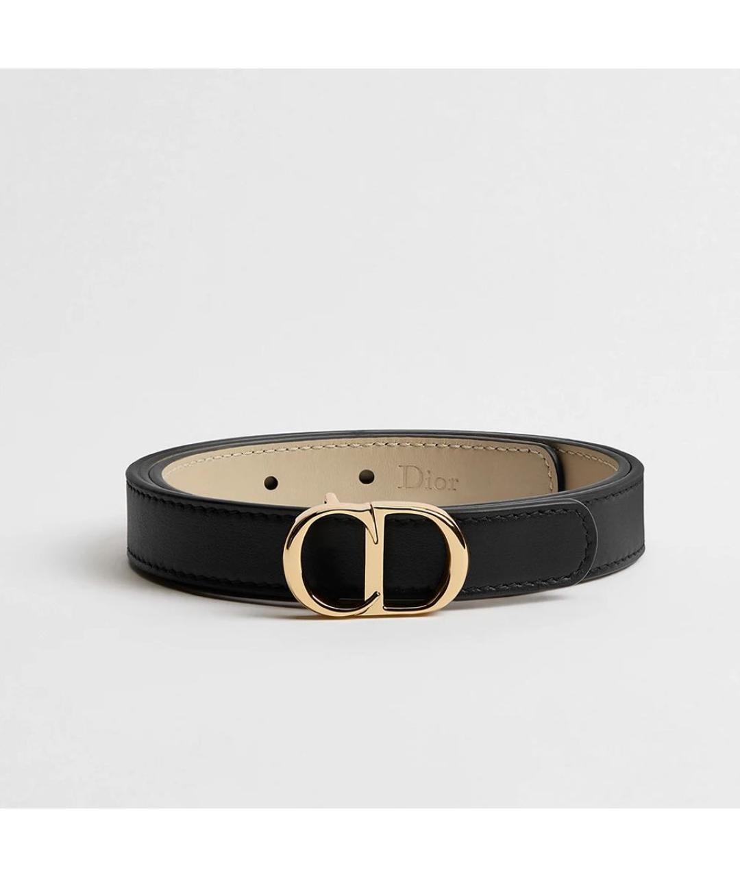 CHRISTIAN DIOR Черный кожаный ремень, фото 4