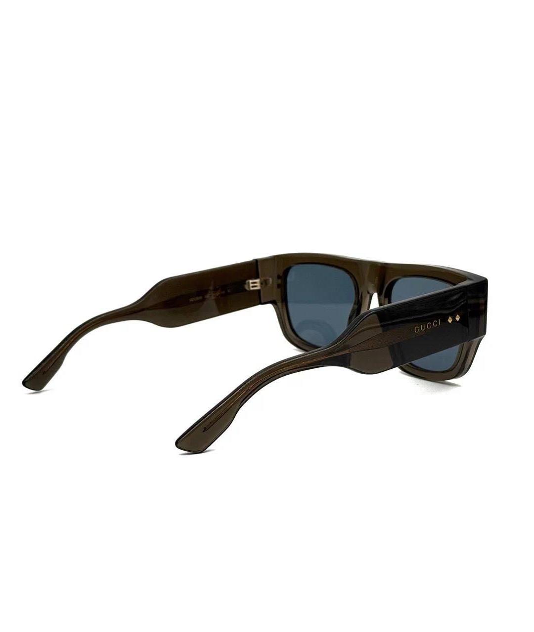 GUCCI Хаки пластиковые солнцезащитные очки, фото 2
