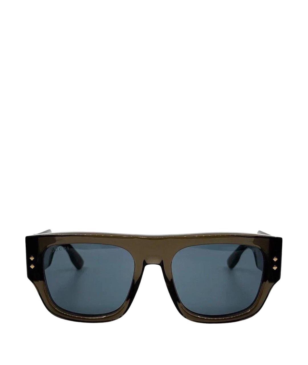 GUCCI Хаки пластиковые солнцезащитные очки, фото 1