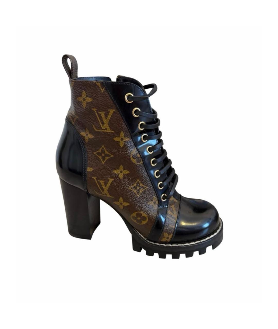 LOUIS VUITTON Коричневые ботильоны из лакированной кожи, фото 9