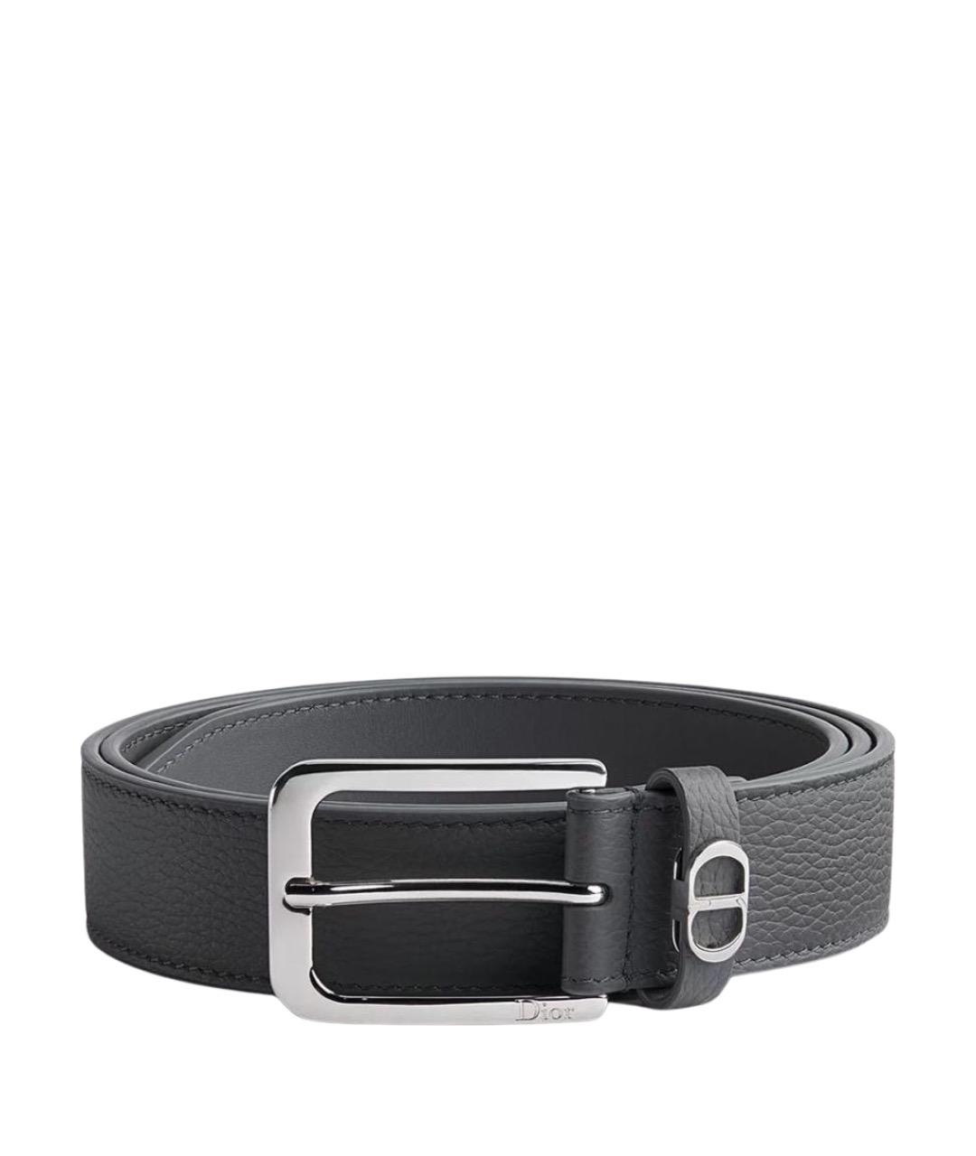 CHRISTIAN DIOR Серый кожаный ремень, фото 1