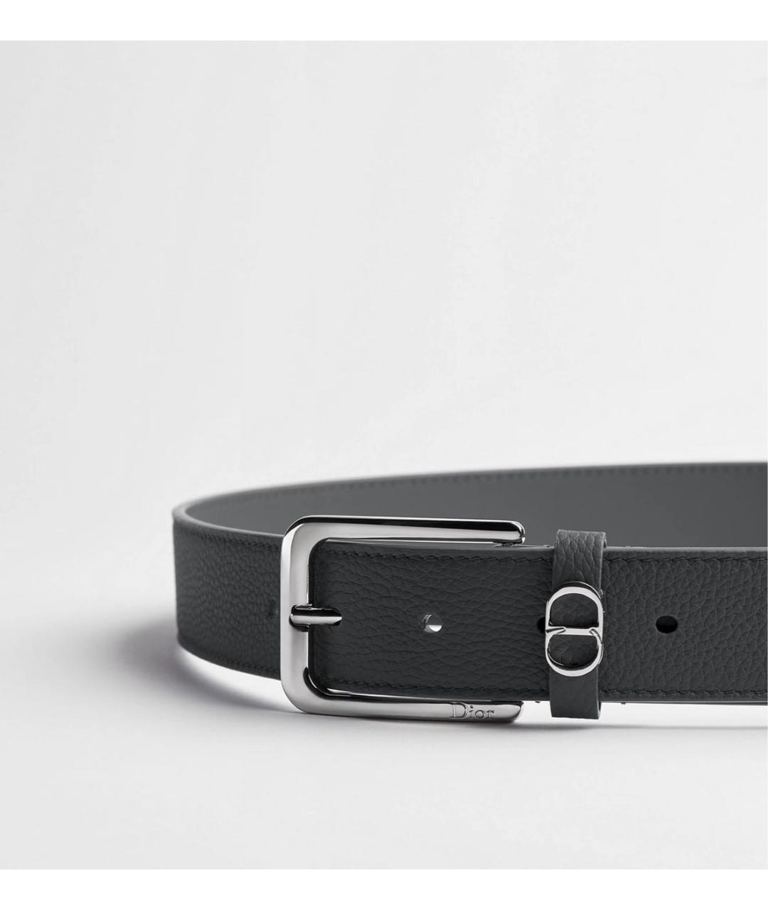 CHRISTIAN DIOR Серый кожаный ремень, фото 4