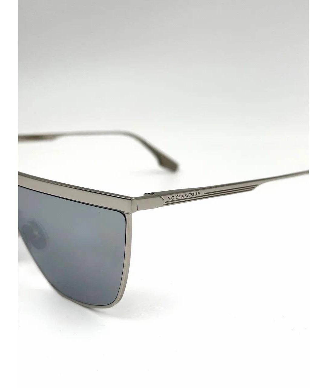 VICTORIA BECKHAM Серебряные металлические солнцезащитные очки, фото 2