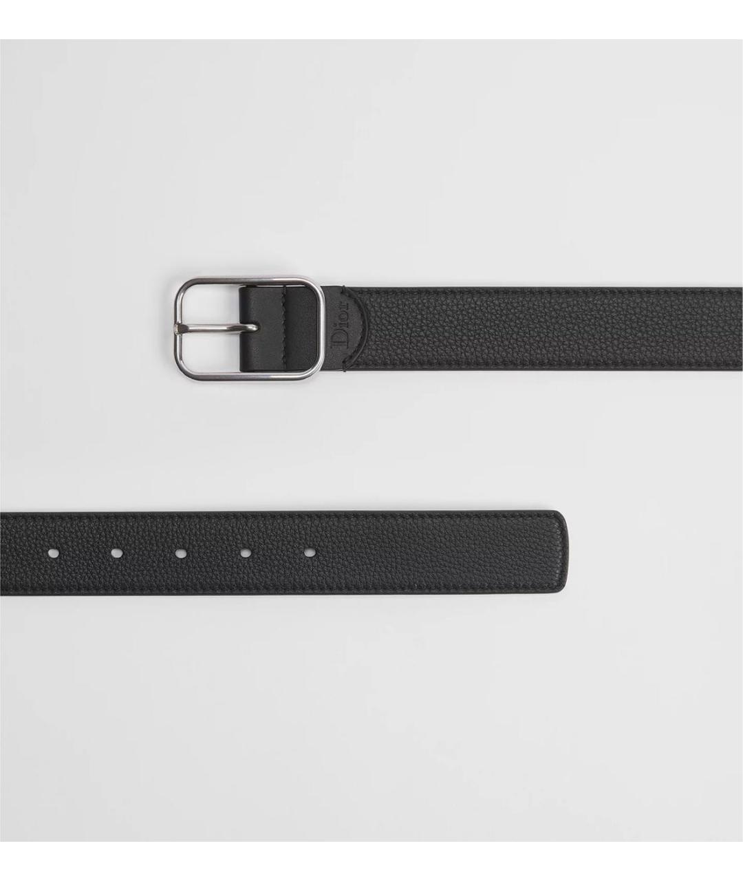 CHRISTIAN DIOR Черный кожаный ремень, фото 3